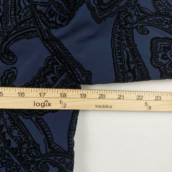 Chicos Zenergy Flocked Jacket Womens Size 0 Deep Navy Paisley Stretch NWT $129 - Picture 3 of 13